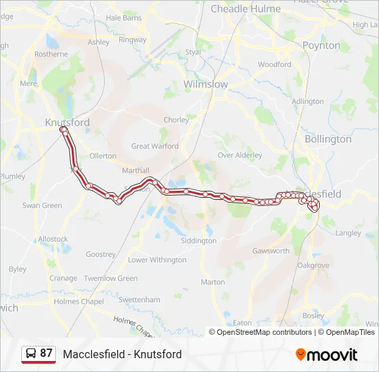 87 Route: Schedules, Stops & Maps - Macclesfield Bus Station (Updated)