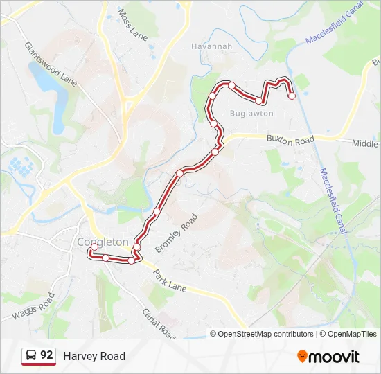 92 Route: Schedules, Stops & Maps - Harvey Road (Updated)