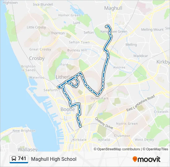 Maghull Map 741 Route: Schedules, Stops & Maps - Maghull High School (Updated)