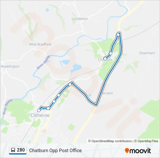 280 Route: Schedules, Stops & Maps - Chatburn Opp Post Office (Updated)