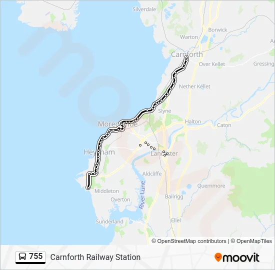 755 Route: Schedules, Stops & Maps - Carnforth Railway Station (Updated)