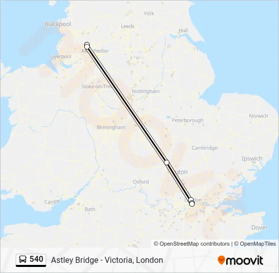 540 Route: Schedules, Stops & Maps - Astley Bridge - Victoria, London ...