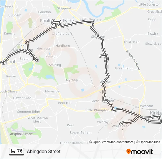 76 Route: Schedules, Stops & Maps - Abingdon Street (Updated)