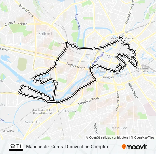 T1 Bus Line Map