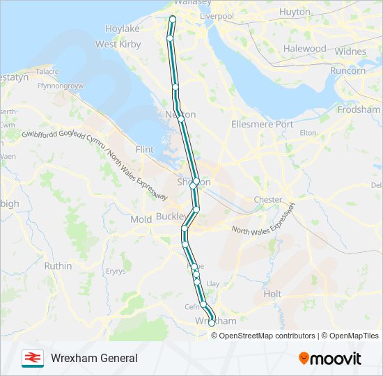 TRANSPORT FOR WALES train Line Map