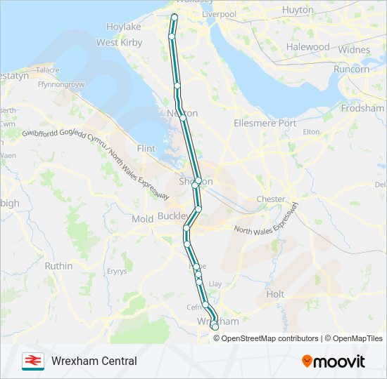 TRANSPORT FOR WALES Train Line Map