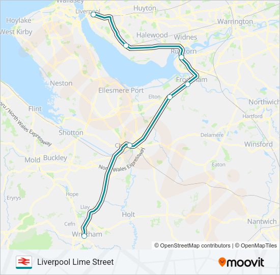 TRANSPORT FOR WALES Train Line Map