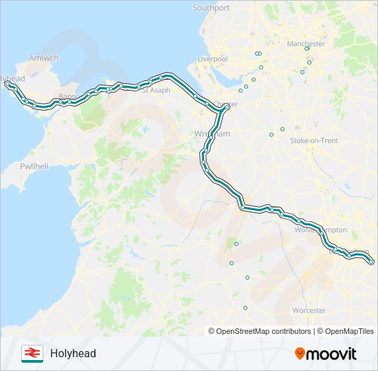 TRANSPORT FOR WALES Train Line Map
