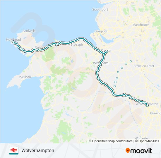 TRANSPORT FOR WALES train Line Map