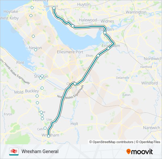 TRANSPORT FOR WALES Train Line Map
