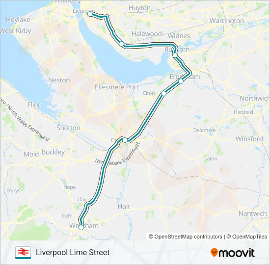 TRANSPORT FOR WALES Train Line Map