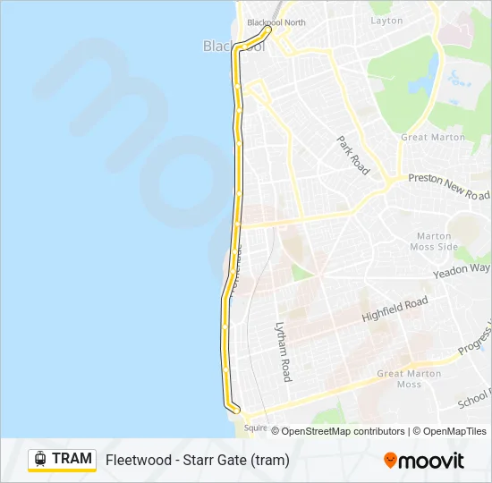 TRAM Light Rail Line Map