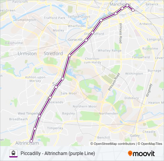 purple line Route: Schedules, Stops & Maps - Altrincham (Manchester ...