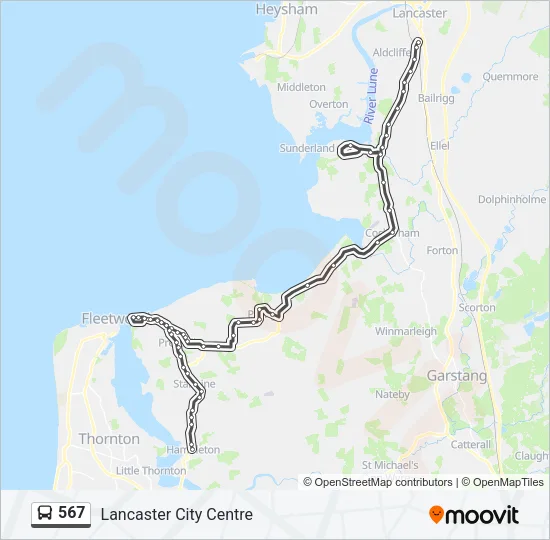567 Bus Line Map