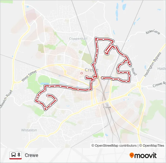 8 Route: Schedules, Stops & Maps - Capenhurst Avenue (Updated)