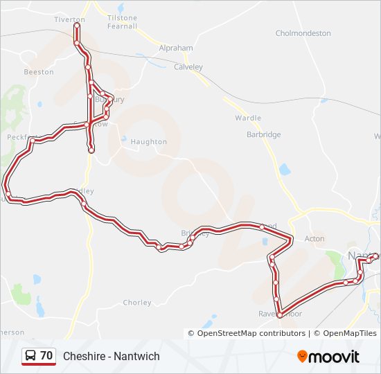 Bus 70 Route Map 70 Route: Schedules, Stops & Maps - Nantwich (Updated)