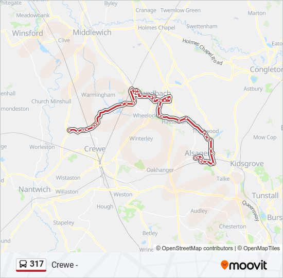 317 Route Schedules Stops Maps Alsager Updated 
