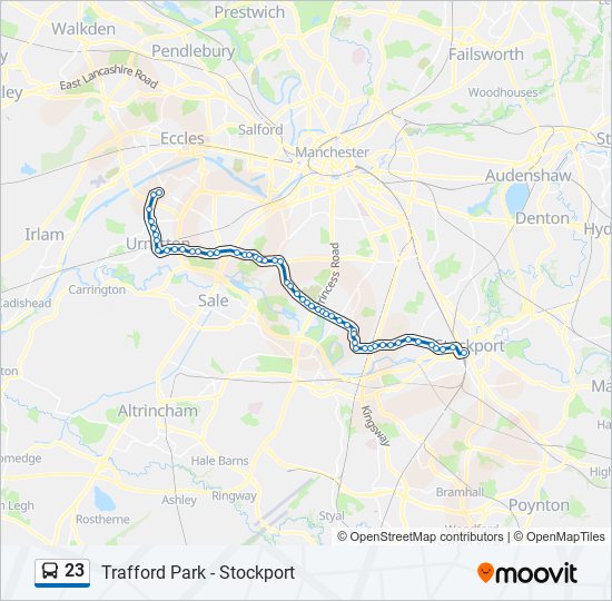 Bus 23 Route Map 23 Route: Schedules, Stops & Maps - Stockport (Updated)