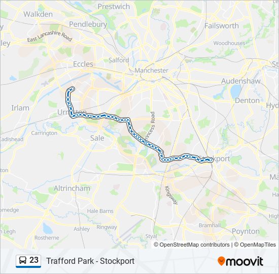 23 Route: Schedules, Stops & Maps - The Trafford Centre (Updated)