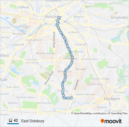 Bus 42 Route Map 42 Route: Schedules, Stops & Maps - East Didsbury (Updated)