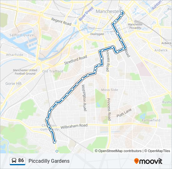 86 bus Line Map