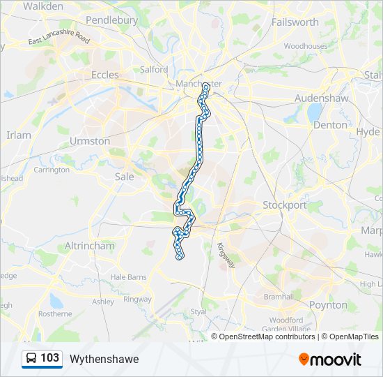 Bus 103 Route Map 103 Route: Schedules, Stops & Maps - Wythenshawe (Updated)