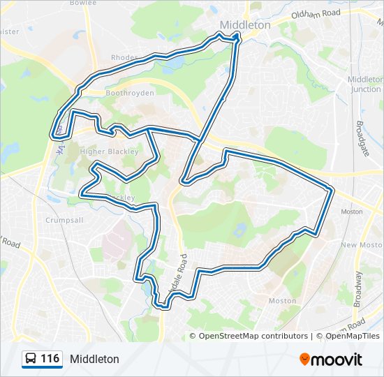 Bus 116 Route Map 116 Route: Schedules, Stops & Maps - Harpurhey (Updated)