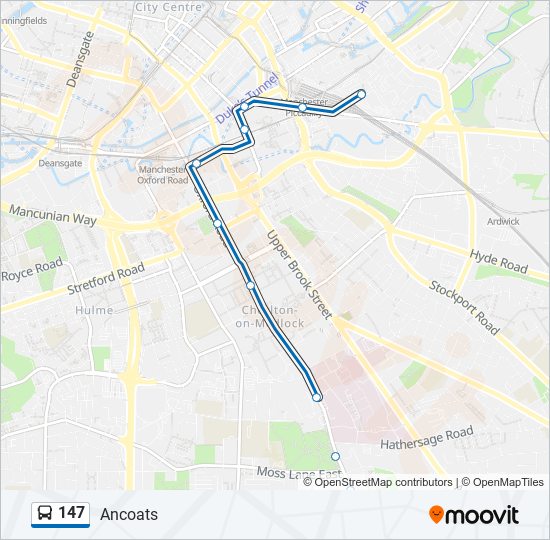 Bus 147 Route Map 147 Route: Schedules, Stops & Maps - Ancoats (Updated)