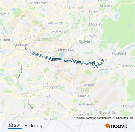 201 bus Line Map