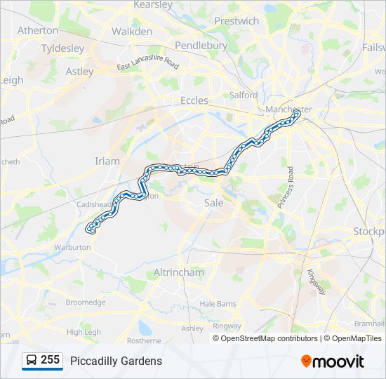 255 Route Schedules, Stops & Maps Piccadilly Gardens (Updated)