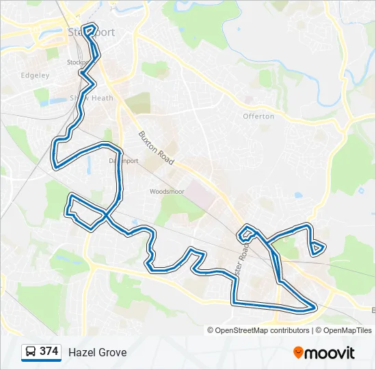 Bus 374 Route Map 374 Route: Schedules, Stops & Maps - Hazel Grove (Updated)