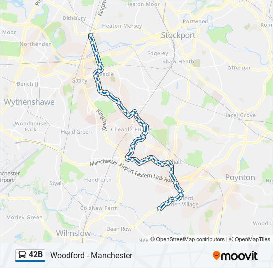 42b Route: Schedules, Stops & Maps - East Didsbury (Updated)