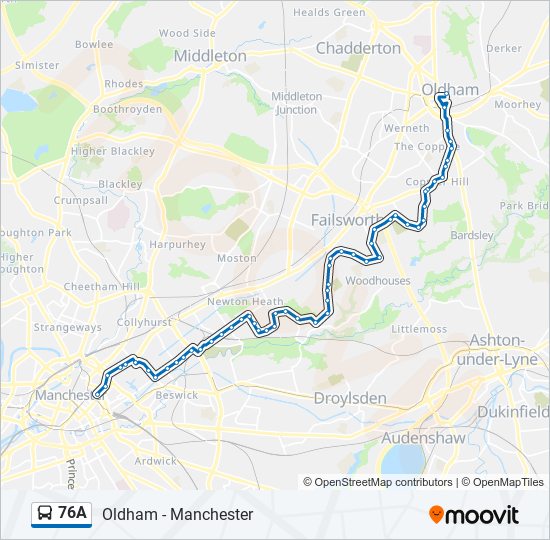 76A bus Line Map