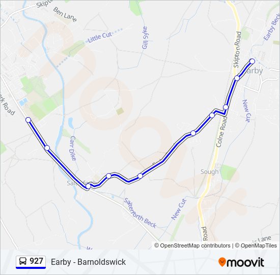 Bus 927 Route Map 927 Route: Schedules, Stops & Maps - Earby (Updated)