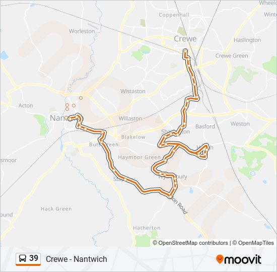 Bus 39 Route Map 39 Route: Schedules, Stops & Maps - Nantwich (Updated)