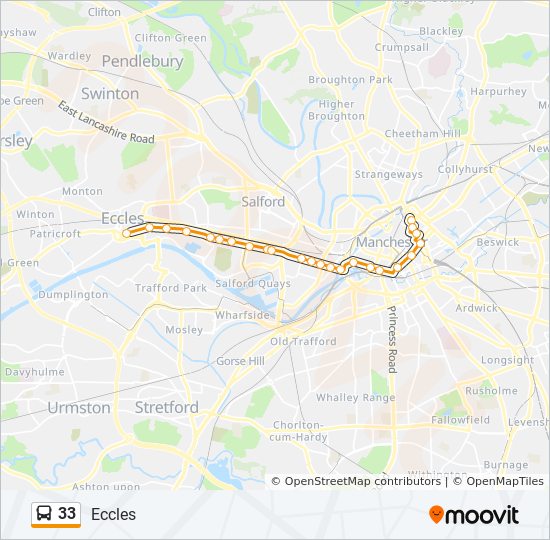 Bus 33 Route Map 33 Route: Schedules, Stops & Maps - Eccles (Updated)