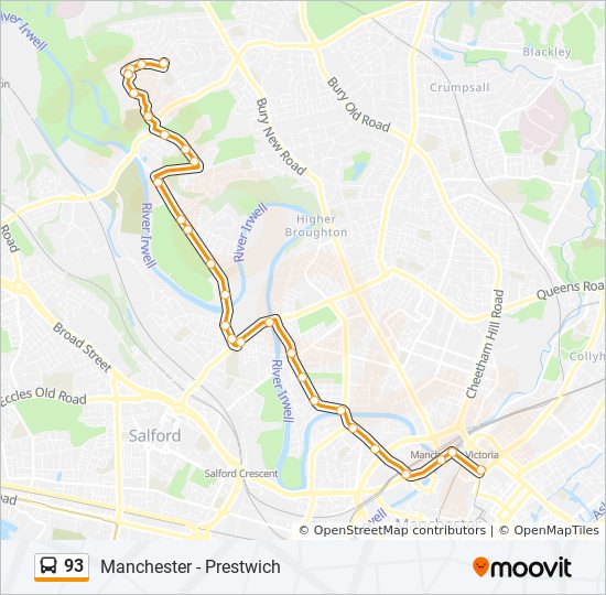 Bus 93 Route Map 93 Route: Schedules, Stops & Maps - Carr Clough (Updated)