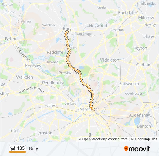 Bus 135 Route Map 135 Route: Schedules, Stops & Maps - Bury (Updated)