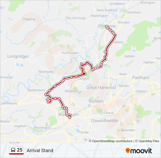 25 Bus Line Map