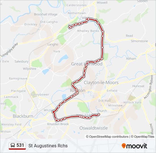531 Bus Line Map