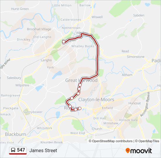 547 Bus Line Map