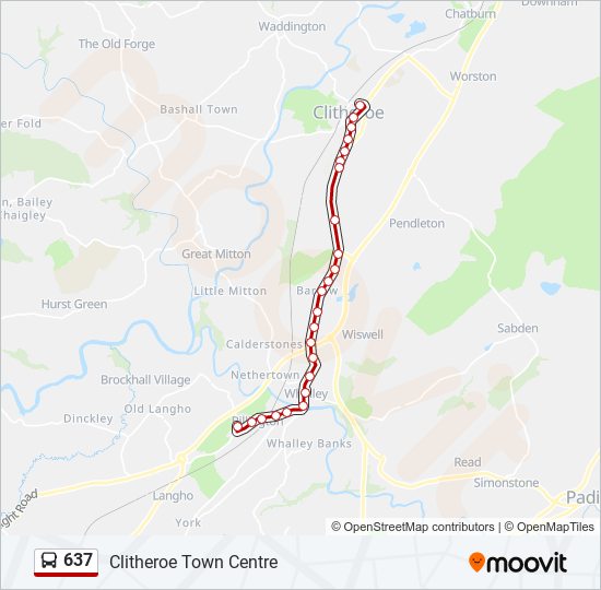 637 Route Schedules, Stops & Maps Clitheroe Town Centre (Updated)