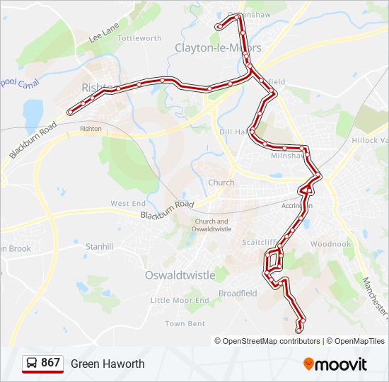 867 Bus Line Map