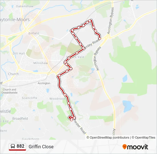 882 Bus Line Map