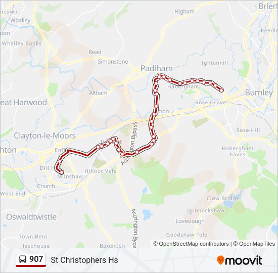 907 Bus Line Map