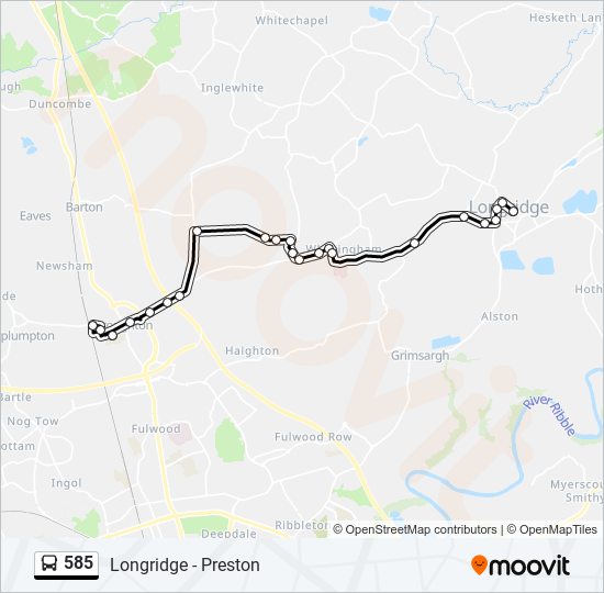 585 bus Line Map