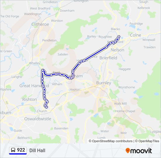 922 bus Line Map