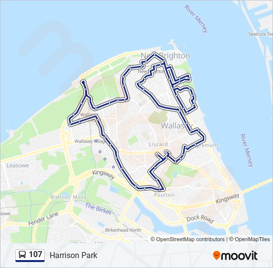 Bus 107 Route Map 107 Route: Schedules, Stops & Maps - Harrison Park (Updated)