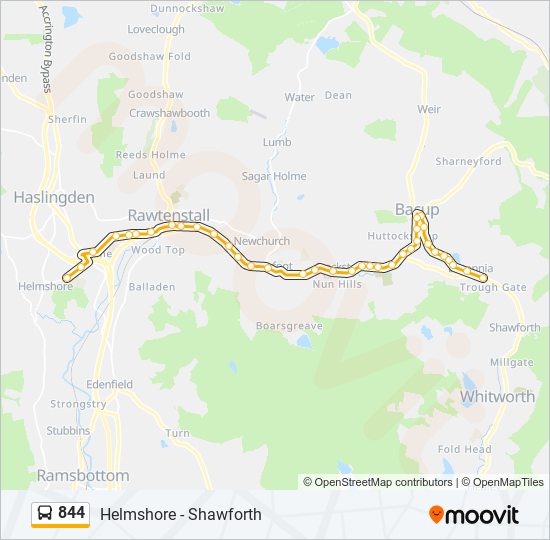 844 bus Line Map