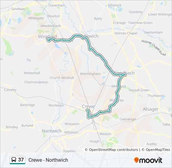 37 Route: Schedules, Stops & Maps - Winsford (Updated)